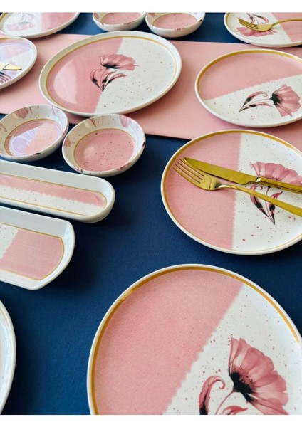Gelincik Model 12 Kişilik 21 Parça Kahvaltı Takımı (Pembe) modelleri