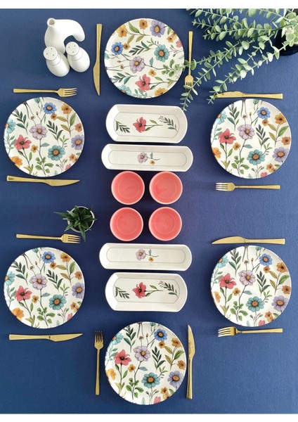 Flora Model 6 Kişilik 14 Parça Kahvaltı Takımı (Pembe) fiyatları