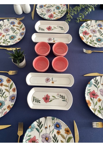 Flora Model 6 Kişilik 14 Parça Kahvaltı Takımı (Pembe) modelleri