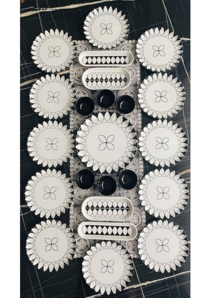 Siyah Elips Model 12 Kişilik 23 Parça Kahvaltı Takımı fırsatları