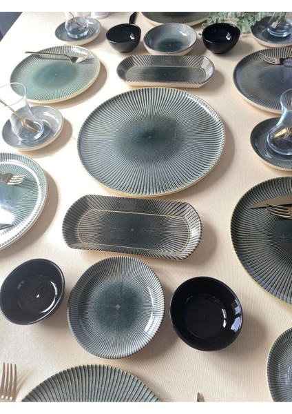 Green Gold 6 Kişilik 21 Parça Sosluklu Kahvaltı Takımı modelleri