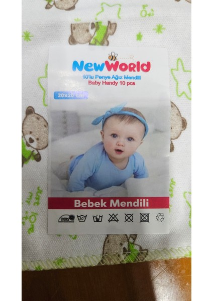 Bebek Ağız Mendili 10lu 20x20 modelleri