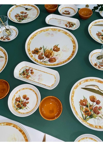 Vintage Lale 6 Kişilik 21 Parça Sosluklu Kahvaltı Takımı fiyatları