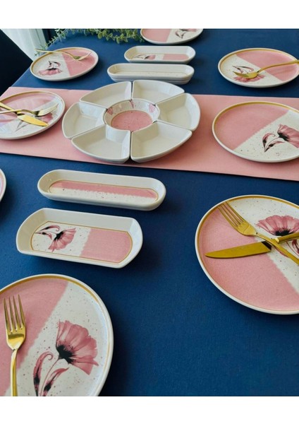 Gelincik Model 8 Kişilik 19 Parça Kahvaltı Takımı (Pembe) fırsatları