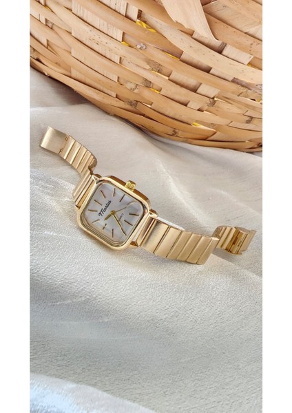 Retro Kadın Kol Saati, Vintage Tasarım, Minimal Tasarım, Gold Rengi Metal Kordon fiyatları