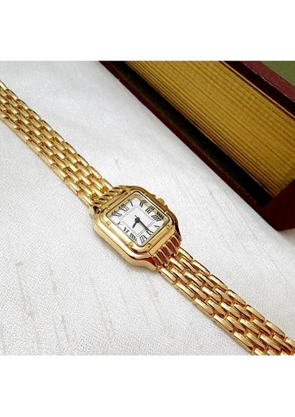 , Altın Rengi, Roma Rakamlı, Modern Tasarım, Retro Tasarım, Hediyelik, Kadın Kol Saati fırsatları