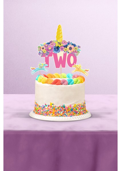 Unicorn Temalı 2 Yaş Doğum Günü Süsü Parti Seti - Unicorn Doğum Günü Konsepti - Maxi fırsatları