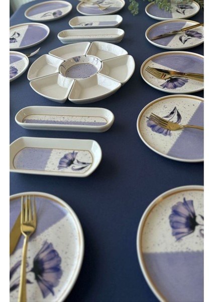 Gelincik Model 12 Kişilik 23 Parça Kahvaltı Takımı (Mor) modelleri