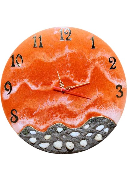 Epoksi Recine Duvar Saati (40CM)