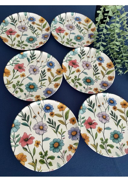 Flora 20 cm 6 Adet Servis Pasta Tabağı fiyatları