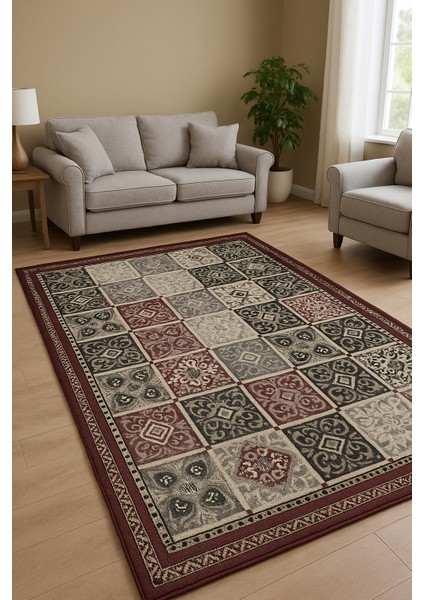 HCCOMPANYFABRİCON MODERN DESENLİ HALI ÖRTÜSÜ GRİ 4m²