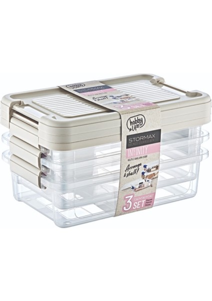 Stormax Infity Kilitli Saklama Kabı 3 x 1.5 L