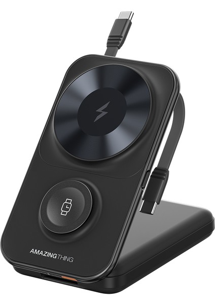 Thunder Pro Mag 6in1 PD22.5W Katlanabilir Standlı Kablosuz Powerbank 8000MAH