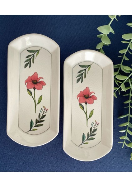 Flora 2 Adet Oval Kahvaltı Sunum Tabağı