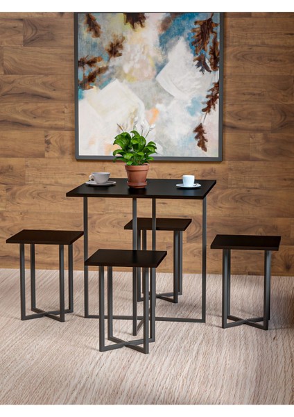 Yıldız Katlanır Masa ve 4 Adet Katlanır Siyah Metal Minderli Sandalyeli Takım 2024T modelleri