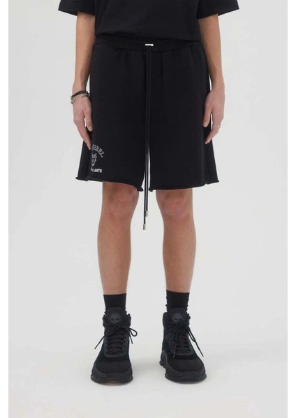 Domrebel Varsity Sweat Short - Rahat Fit, %100 Pamuk, École Des Arts Desenli Şort fiyatları