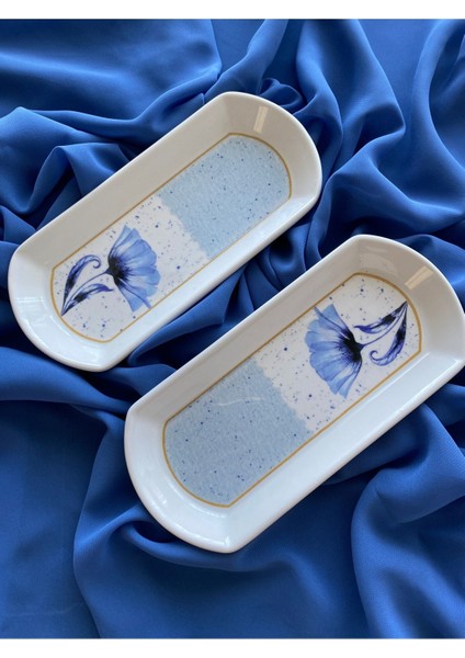 Gelincik Model 2 Adet Oval Kahvaltı Tabağı