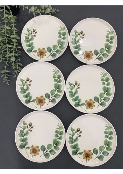 Optimist Flower Serisi 6'lı Pasta Tabağı