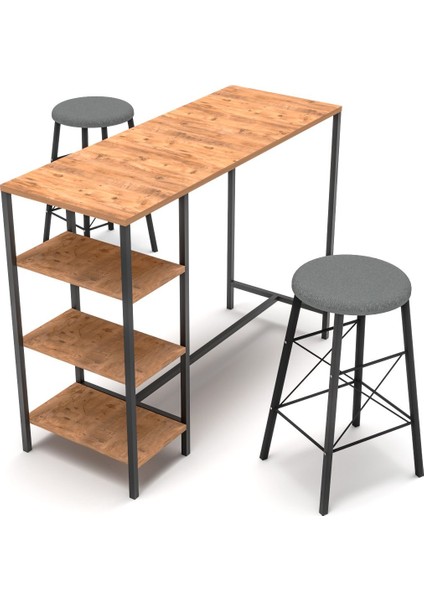 Raflı Yuvarlak Tabureli Bar Takımı 4651A indirimleri
