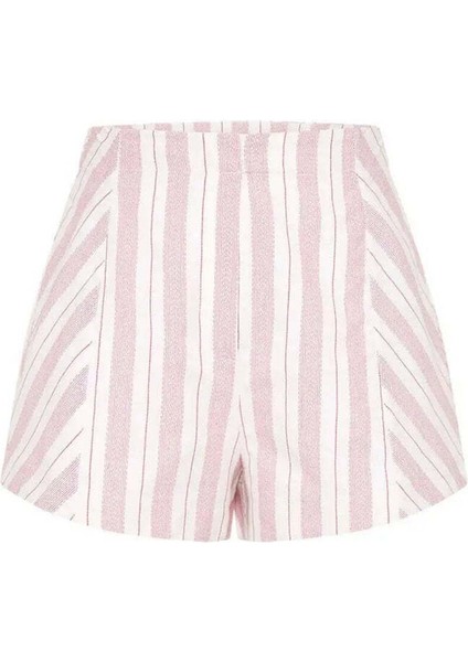 Lena Kadın Şort - Organik Pamuk, Yüksek Bel, Vintage Desenli