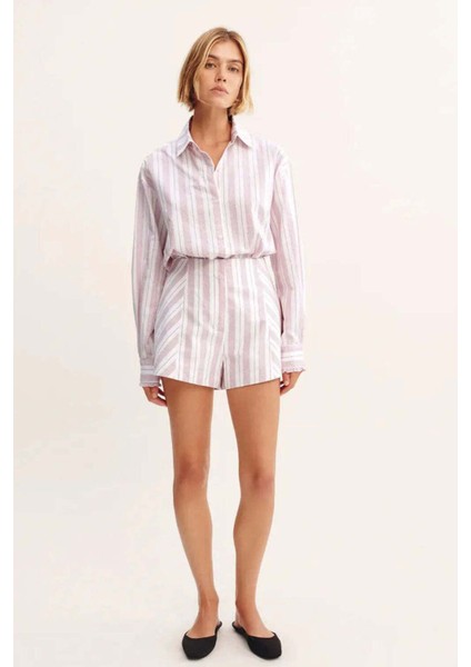 Lena Kadın Şort - Organik Pamuk, Yüksek Bel, Vintage Desenli fiyatları