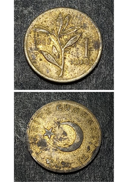 399636873412E83AFB 1 Kuruş 1962 Eski Madeni Para