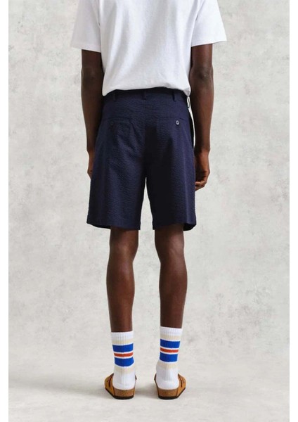 Linton Pleat Şort - Konforlu Iletişim, Navy Seersucker Dokuma (SS24) modelleri