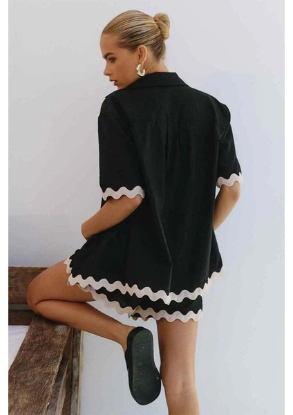 Harry Short - Mini Boy, Oversized Kesim, Dalgalı Kenar, Ayarlanabilir Kemerli Şort fiyatları