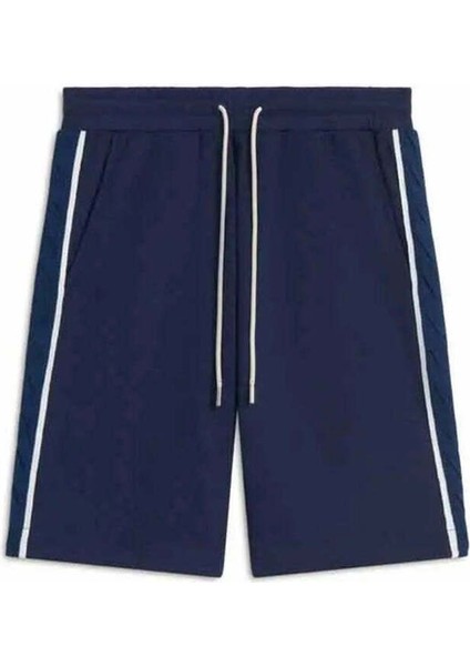 Konforlu Navy Kısa Eşofman Şort - Torsades Modeli, 100% Polyester