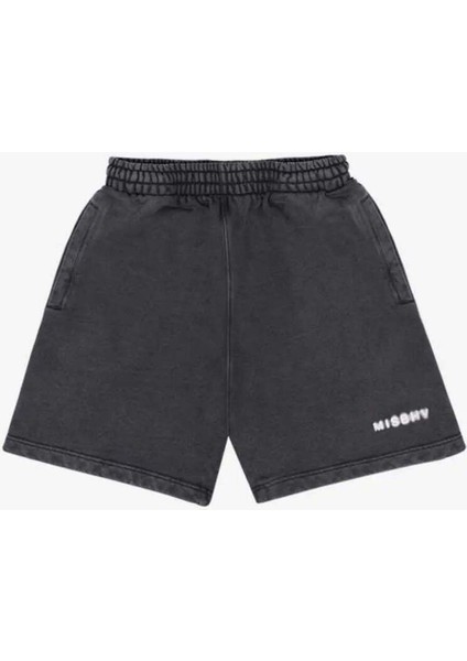 Ağı Heavyweight French Terry Community Şortlar - Oluklu Siyah, 3 Cep, Elastic Bel