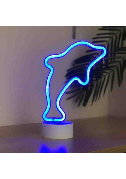 Yunus Dolphin Temalı Neon Işıklı Lamba Usb'li & Pilli Özel Üretim Konsept Masaüstü Aydınlatma Seti indirimleri