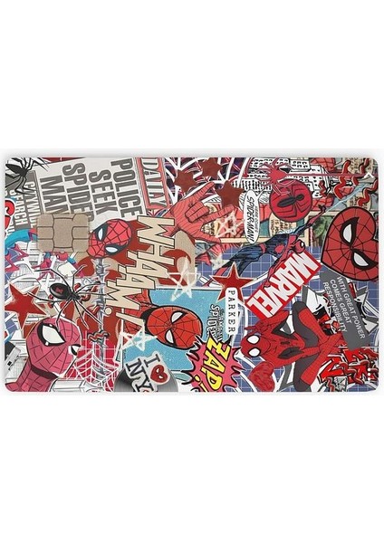 Poster Temalı 2'li Spiderman Örümcek Adam Kart Kaplama Sticker Kredi/banka Kartı Kaplama modelleri