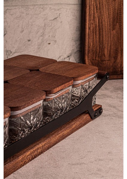 Kare 10'lu Ahşap Kapaklı Cam Kahvaltılık ve Çerezlik, 230 Ml, Şık ve Dayanıklı Tasarım fiyatları