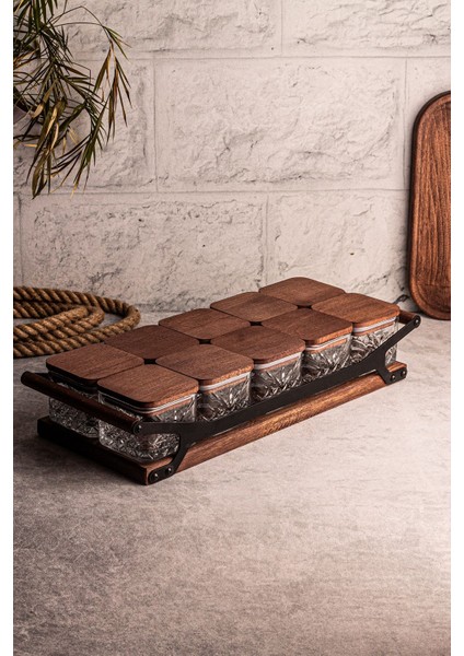 Kare 10'lu Ahşap Kapaklı Cam Kahvaltılık ve Çerezlik, 230 Ml, Şık ve Dayanıklı Tasarım modelleri