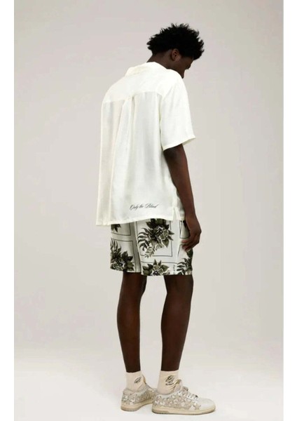 Erkekler Için Ipek Şort - Botanical Silk, Ivory Renk, Konforlu ve Şık fiyatları