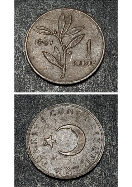 399636873414D6A229 1 Kuruş 1967 Eski Madeni Para