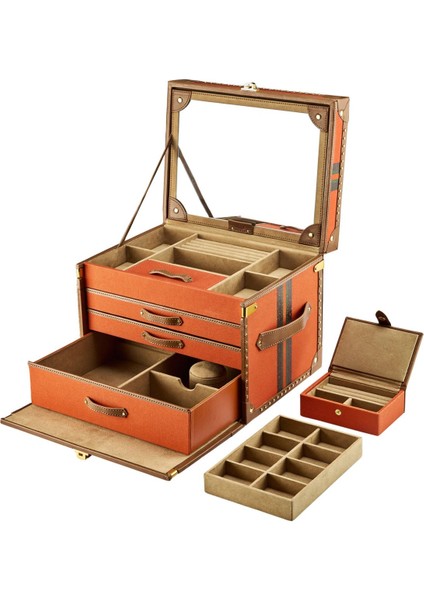 Takı Kutusu Trunk 190. Yıl Sınırlı Seri Deri Detaylı Vintage 28X22X22 cm fırsatları