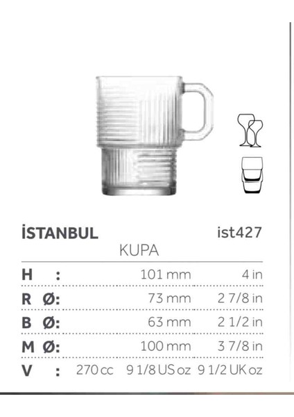 Istanbul 6" Lı Kahve & Çay Bardağı Kuplu modelleri