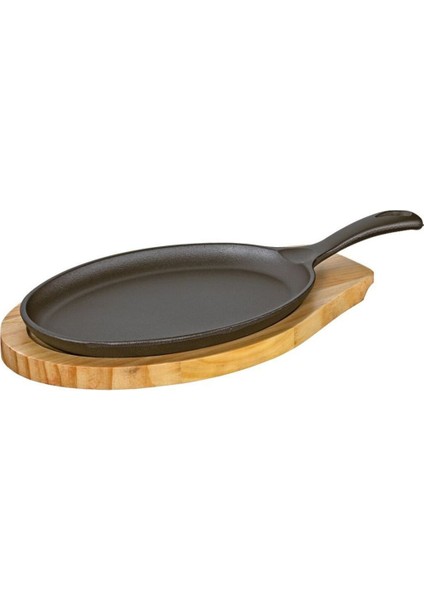 Bbq Oval Servis Tavası, Ahşap Tepsili, 39,5X19,5X5 Cm, Isı Tutucu
