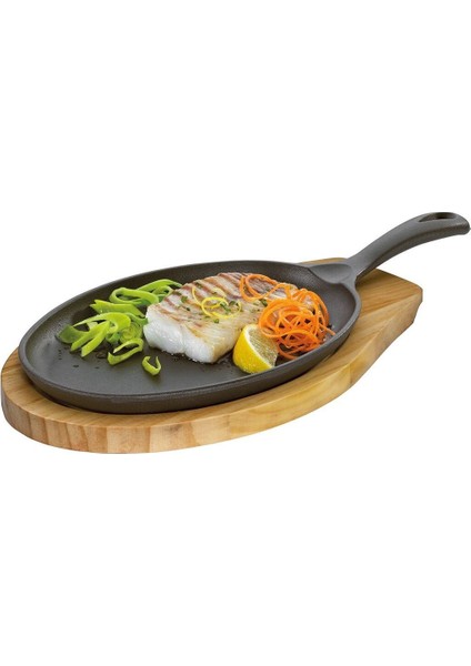 Bbq Oval Servis Tavası, Ahşap Tepsili, 39,5X19,5X5 Cm, Isı Tutucu fiyatları