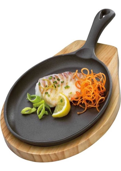 Bbq Oval Servis Tavası, Ahşap Tepsili, 39,5X19,5X5 Cm, Isı Tutucu modelleri