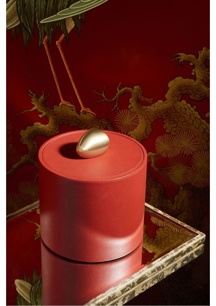 Tall Pebble Trinket Box, Kırmızı Deri Süs Kutusu fırsatları