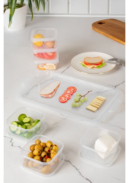 6'lı Kahvaltılık Saklama Kabı Seti, Silikon Kapaklı, Beyaz, Pratik ve Sağlam Tasarım fiyatları