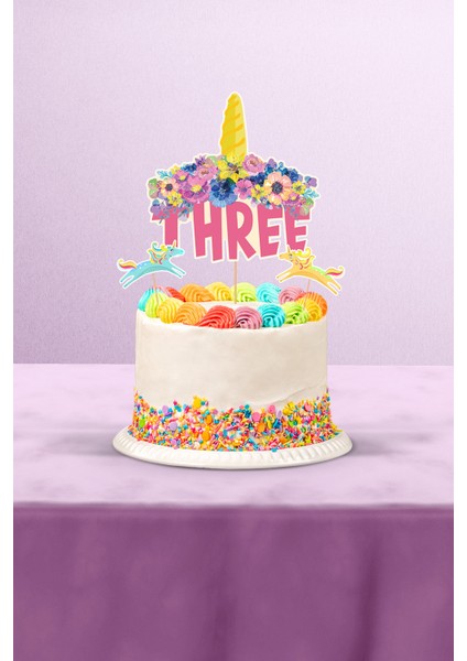 Unicorn Doğum Günü Konsepti 3 Yaş Parti Seti - Doğum Günü Konsepti - Mini fırsatları