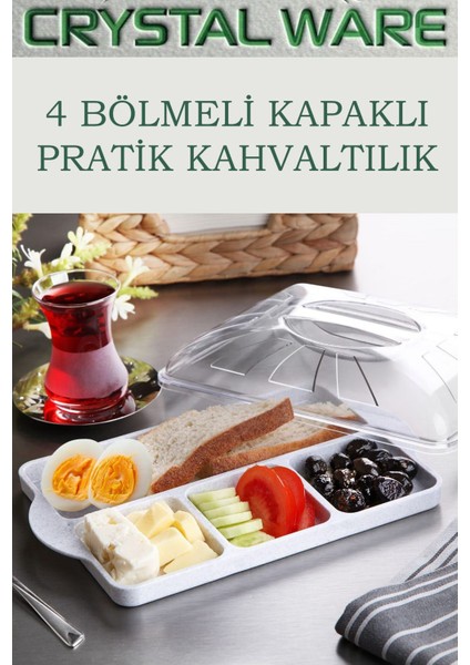 Kapaklı ve Bölmeli Pratik Kahvaltılık, Şık ve Kullanışlı Tasarım, Temiz ve Düzenli Kullanım