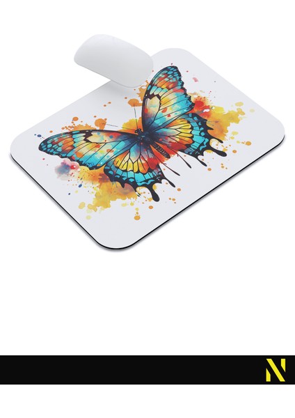 Kelebek Desenli Renkli Ergonomik Mouse Pad - 23 cm x 19 cm - Kaydırmaz Taban Ev ve Ofis Kullanımı Için Ideal Fare Altlığı Mousepad indirimleri