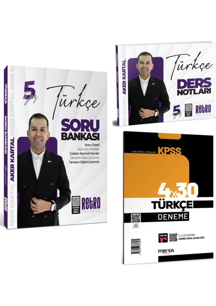 2026 Kpss Türkçe 5 Yüz Ders Notları Soru Bankası Aker Kartal Deneme Hediyeli