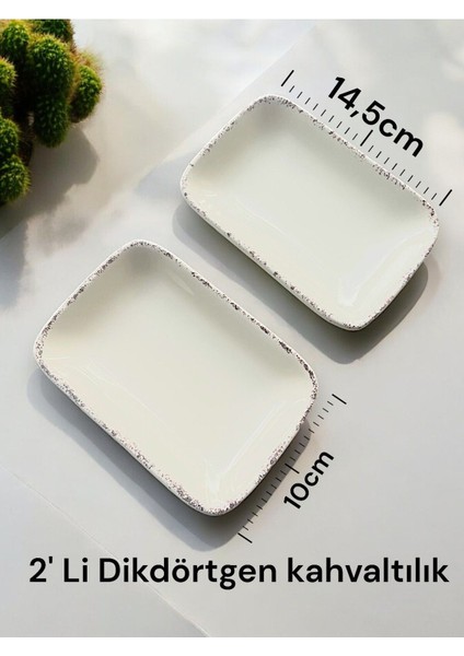 2'li Rustik Dikdörtgen Kahvaltılık Takımı 14X10CM Bej fiyatları