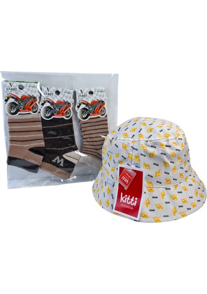 4-8 Yaş Erkek Çocuk Fötr Yazlık Şapka Vakre 7-8 Yaş 3 Renk Çorap 4 Lü Set fiyatları