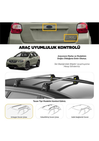 Volkswagen Taigo Turtle Ara Atkı Taşıyıcı Bar 2021-2025 Arası Uyumlu - Turtle Air2 Gri fiyatları